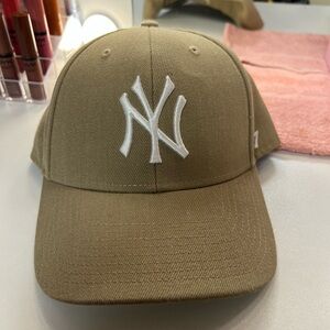 Tan Baseball Cap with White Logo